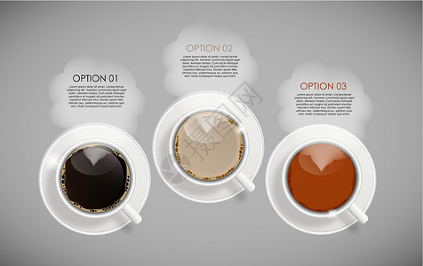 茶网站供商业矢量说明使用的咖啡信息图模版 EPS10小册子推介会网站卡片插图报告杯子数字网络创造力插画