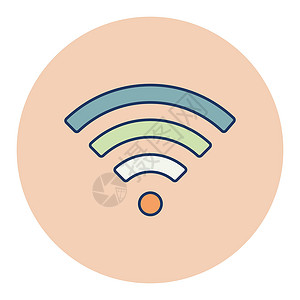 信号网Wi Fi 无线网络平面矢量 ico技术互联网天线电话信号海浪热点车站民众路由器插画