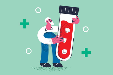 蛋白实验检查血液和医疗保健概念插画