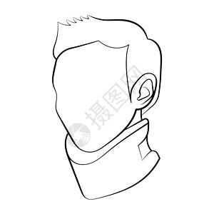 颈部颈项圈轮廓图标 颈支架医疗装置设计图片