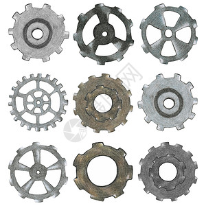 一套手绘制成的剪辑器时钟控件元素插图技术铅笔汽车工业蒸汽收藏机械传播机器背景图片