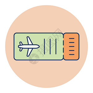 机票平面矢量图标 夏季标志游客航空公司商业航空假期旅游空气飞机旅行插图背景图片