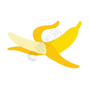 成熟的香蕉白底的露皮肤香蕉配有矢量图解 并附有一个开阔皮肤的香蕉设计图片