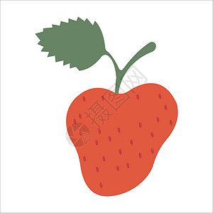 草莓种子在白色背景上隔离的草莓矢量图像设计图片