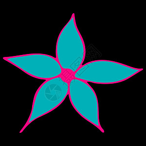 花朵涂鸦素材黑色背景上孤立的多彩多彩的Doodle花朵雏菊花瓣草图物品手绘洋甘菊植物插图花园绘画设计图片