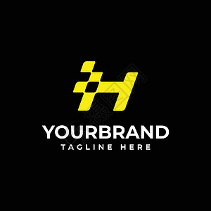 错误标志您公司身份的字母 H 标识 赛车标志设计概念模板Name插画