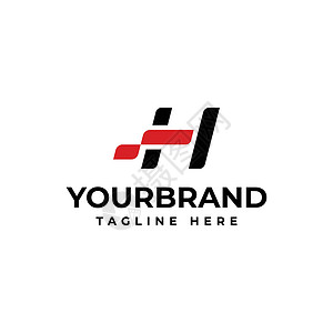 字母 H 标识 适合您的公司身份 赛跑标志设计概念模板背景图片