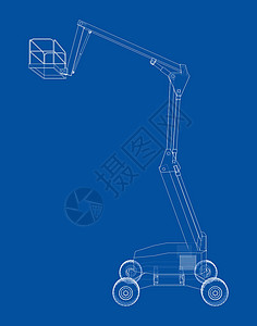 空中平台概念纲要大纲项目安全运输3d线条蓝图电梯高度起重机建设者背景图片
