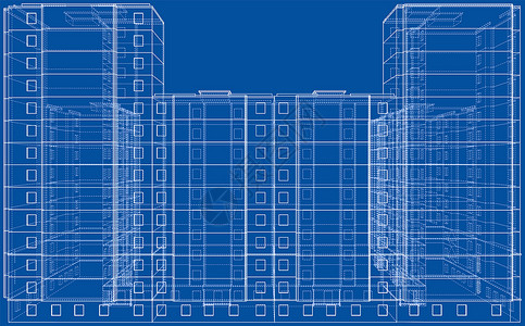 多层楼建筑的电线框架模型建造建筑学公寓文档原理图3d设计师技术建筑师住房背景图片