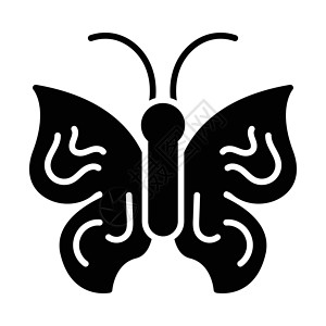 蝴蝶 Glyph 图标动物矢量背景图片