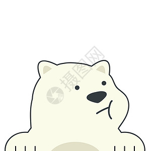 快乐北极熊可爱北极熊漫画矢量插图设计图片
