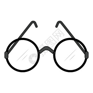 圆环眼镜 圆框眼镜 白色背景的矢量图解 等等设计图片