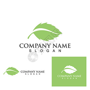 绿色树叶生态标志植物叶子标识回收生活标签插图商业网络产品背景图片