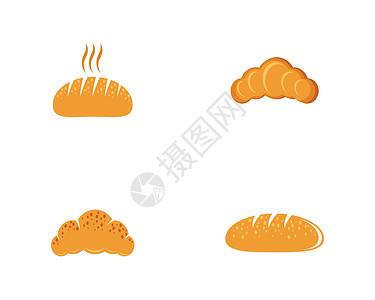 面包矢量 ico邮票咖啡店商业标识菜单徽章标签食物蛋糕背景图片