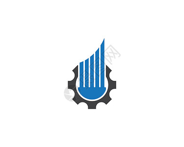 房地产标志图标它制作图案蓝色创造力公司城市插图房子建筑物品牌商业白色背景图片