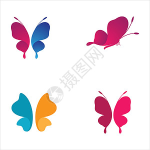 美女蝴蝶标志图片创造力标识翅膀温泉插图艺术公司商业背景图片