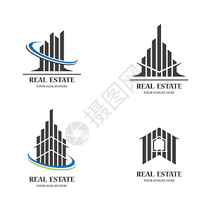 房地产标志图标它制作图案白色品牌建筑学公寓商业景观公司插图建筑物房子插画