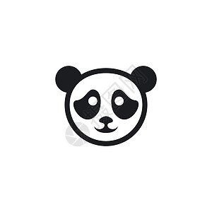 熊猫标志模板矢量 ico动物园绘画荒野标识白色野生动物黑色动物哺乳动物艺术背景图片
