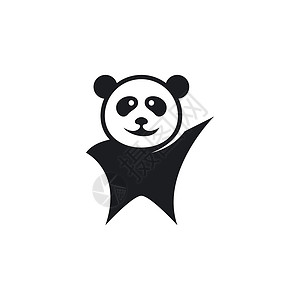 熊猫标志模板矢量 ico荒野插图哺乳动物艺术黑色动物动物园标识绘画白色背景图片