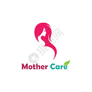 母婴护理培训孕妇母亲图标创意标志徽标腹部插图父母生活白色婴儿女性妈妈母性女孩插画