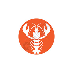龙虾图标矢量插图贝类红色美味菜单海上生活动物餐厅食物海洋海鲜插画