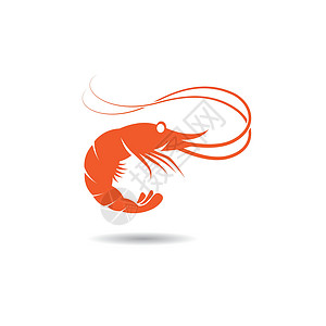 虾标志模板矢量图标对虾食物橙子海上生活海鲜标识动物美味艺术红色背景图片