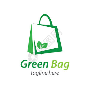 绿色袋标识模板插图创造力植物回收零售商业公司市场品牌店铺背景图片