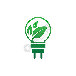 生态能源 ico环境力量电气技术活力插头叶子创造力植物绿色背景图片