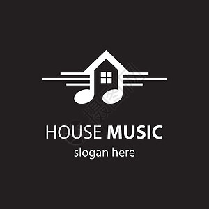 房屋音乐徽标图像均衡器插图旋律房子公司标识标签机构创造力商业背景图片