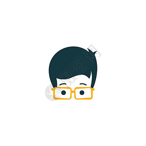 Geek 标志图像爱好者品牌微笑学习代码教育标识插图教程眼镜背景图片