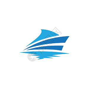 游轮标志图片标识商业旅行旅游船运巡航航海运输海浪蓝色背景图片