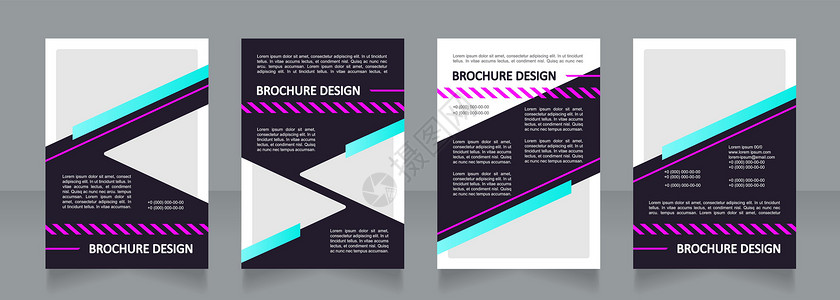 蓝色宣传单服务信息空白小册子设计手册设计插画