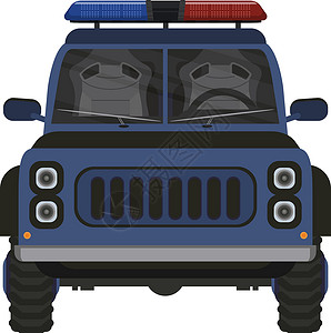 警用车空的警用汽车矢量说明 高性能警察自动驾驶器生产卡通片海报插图警笛安全闪光器运输轿车丝带设计图片