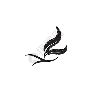 羽毛标志矢量模板蓝色标识写作商业墨水鹅毛笔作家白色公司黑色背景图片