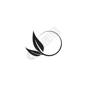 米茶徽标树叶图标徽标矢量插图发芽植物药店环境回收装饰品叶子生物生态插画