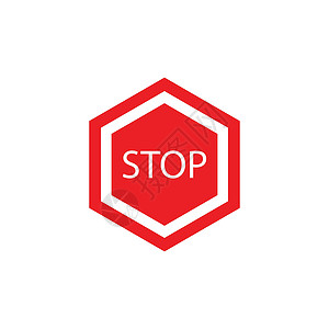 停止图标图标八角形危险交通白色手势注意力警告插图海报标识背景图片