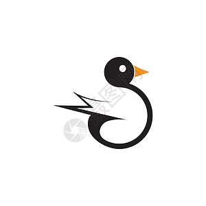五香黑鸭翅鸭形徽标图标矢量标识鸟类插图卡通片创造力艺术商业野生动物鸭子荒野插画