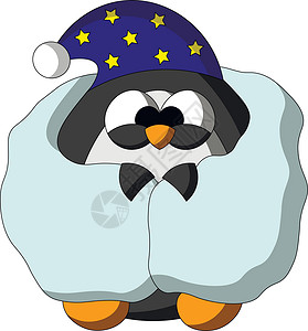 企鹅睡衣企鹅 用彩色绘制插图Name插画