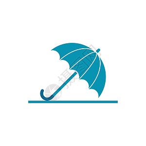 雨伞标志 vecto气象遮阳棚下雨太阳商业收藏天气插图白色标识插画