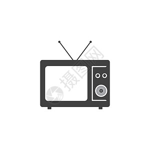 电视标志设计徽章框架创造力电子白色屏幕插图展示视频橙子背景图片