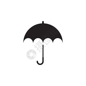 黑色雨伞雨伞标志 vecto遮阳棚阳伞太阳白色标识黑色季节下雨收藏天气插画