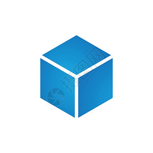 立方企业矢量等距技术插图六边形正方形立方体标识盒子背景图片