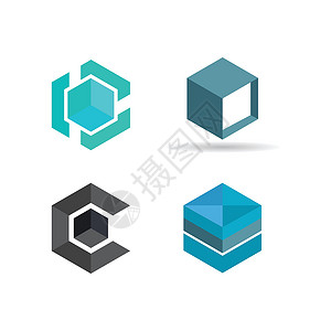 立方企业矢量六边形立方体等距盒子正方形插图标识技术背景图片