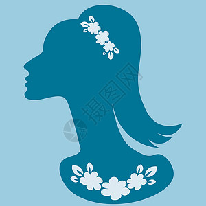 一个优雅的女性头像与珠宝的侧面用于广告珠宝或明信片的横幅 设计元素项目笔记本正方形图书插图背景图片