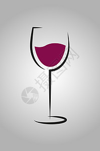 波尔多一杯红酒的矢量插图插画