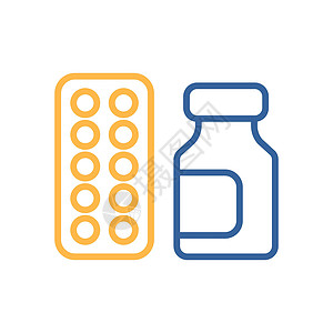 药罐和药丸带状矢量 ico瓶子药店制药胶囊化学治疗处方剂量插图医院背景图片