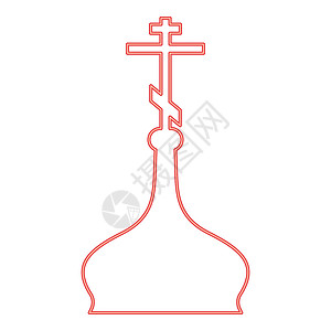 或todox教堂红色矢量图示图像平板风格背景图片