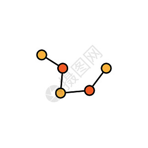 双子座图标星座线彩色图标 标志和符号可用于白色背景上的 Web 徽标 移动应用程序 UI UX设计图片