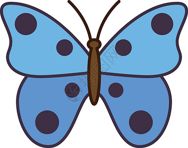 蝴蝶昆虫填充大纲图标矢量背景图片