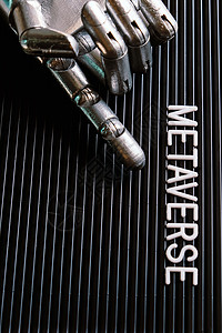 Meteveve概念图像化身机械手机器人科技创新理念宇宙艺术工作黑色背景图片
